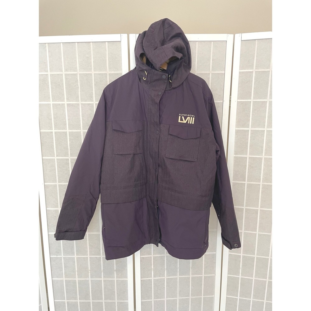 Super Bowl LVIII NFL Official Purple Hooded Jacket Las Vegas Football Collector